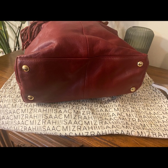 Isaac Mizrahi Deep Red Leather Bag - Picture 13 of 15